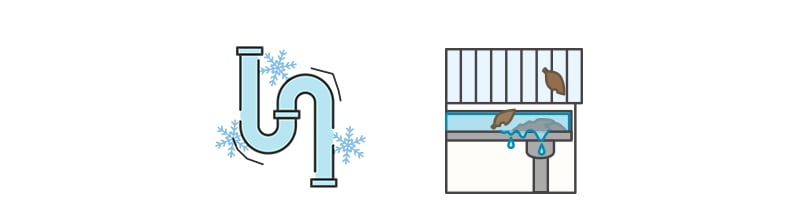 屋外で生じやすい水まわり設備の不具合