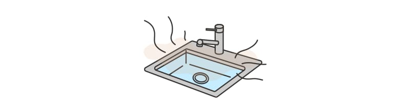 寒い冬の冷たい水によって、排水管に油脂汚れが固着しやすくなり、つまってしまう。