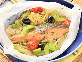 もちもちパスタのアクアパッツァ